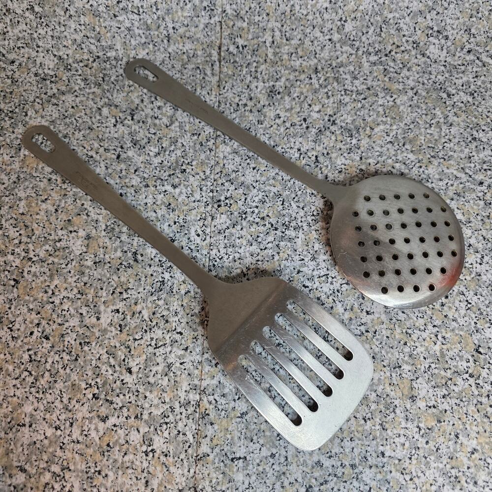 Stainless Steel Skimmer & Spatula Turner Kitchen Tools Cooking Vintage Cookware